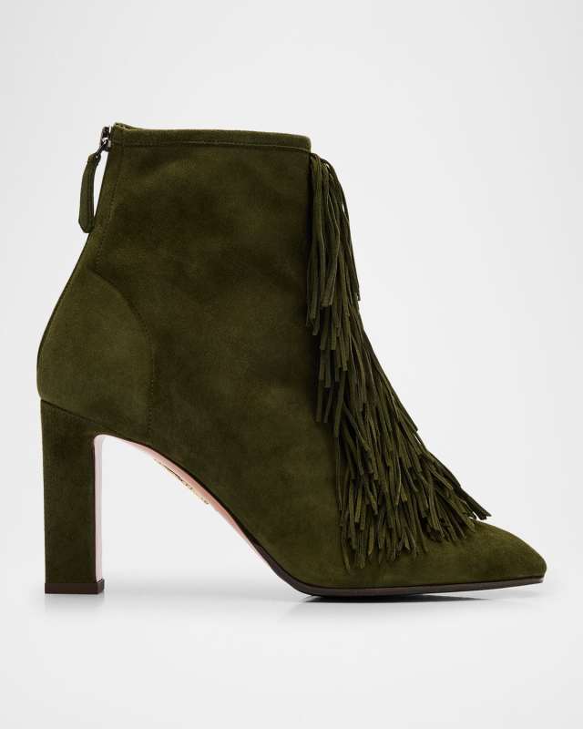 Gytane Suede Fringe Booties